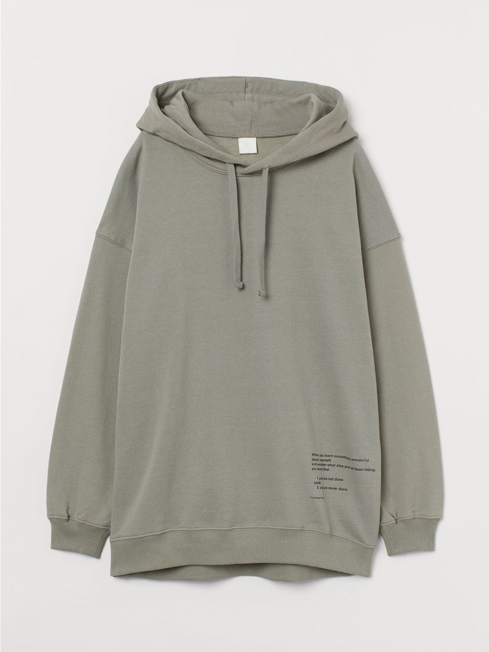 H& M Men's cotton Hooded Pullover Sweatshirt - Sage Green large